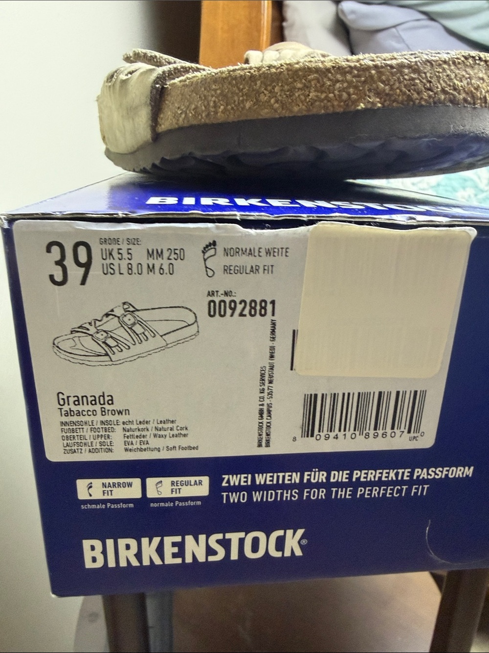 Birkenstock Granada Tobacco Brown Suede Slide Sandals Women’s 39 (8.0) Regular - Picture 2 of 8